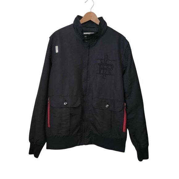 Vintage Y2K ROCAWEAR Embroidered Black Bomber Full Zip Jacket Men's XL - Picture 1 of 9